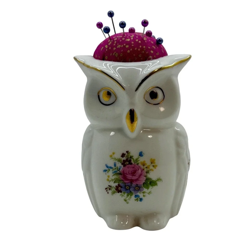 Owl Pincushion Porcelain 5.5